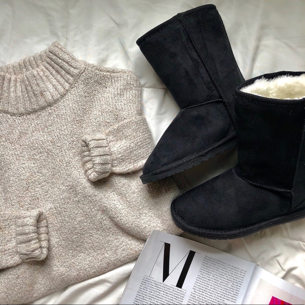 Black Microfiber Boots